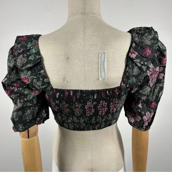 💕Zara dark  floral decor sleeve crop size small NWOT - Picture 4 of 11